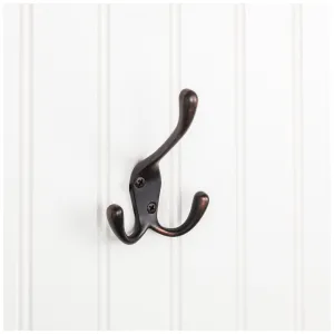 4" Brushed Oil Rubbed Bronze Large Triple Prong Wall Mounted Hook