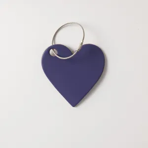 Amethyst Leather Heart Tag