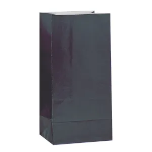 Black Paper Party Bags - 12pk