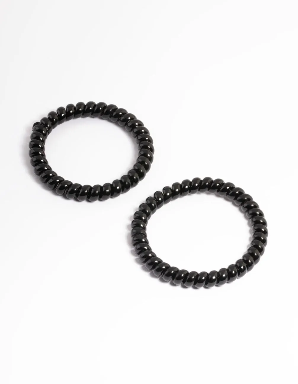 Black Plastic Narrow Hair Spiral Pack