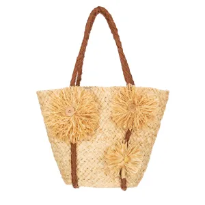 Blissful - Straw hand Bag with Straw Embellishments