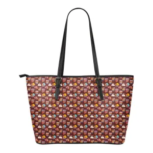 Book Pattern 3 Leather Totes (Small)