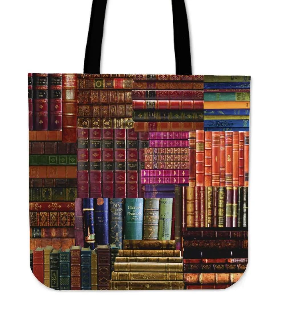 Book Spine Totes red