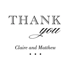 Burlap Chic Thank You Personalized Rubber Stamp