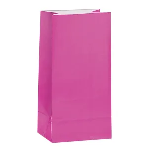 Cerise Pink Paper Sweet Bags - 12pk