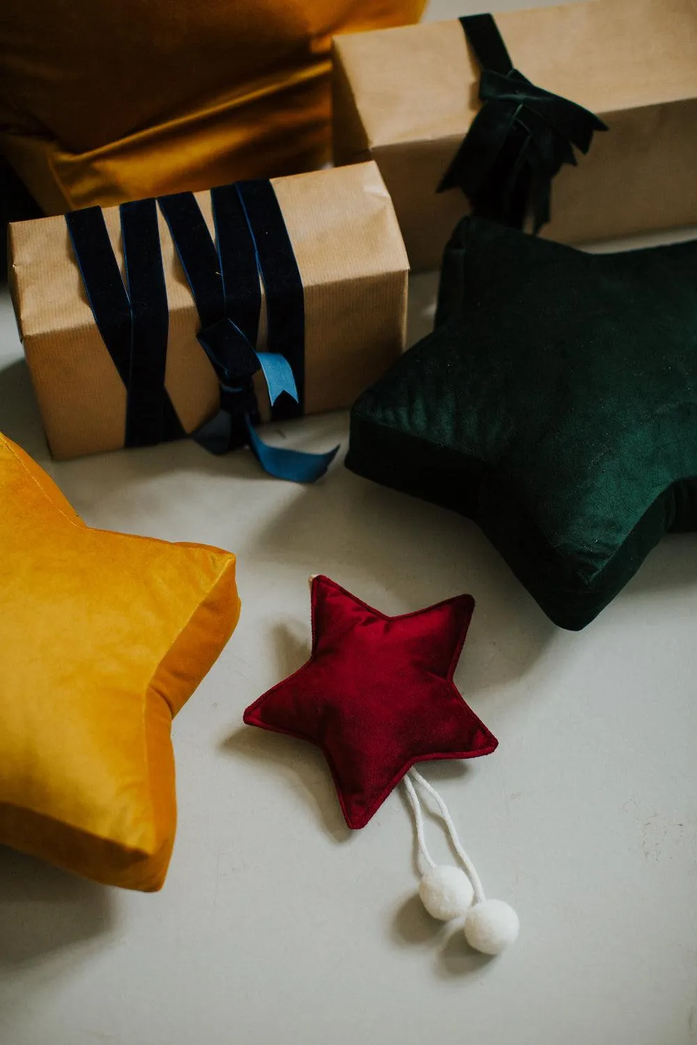 Christmas sack in velvet yellow | Christmas bags for gifts