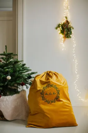 Christmas sack in velvet yellow | Christmas bags for gifts