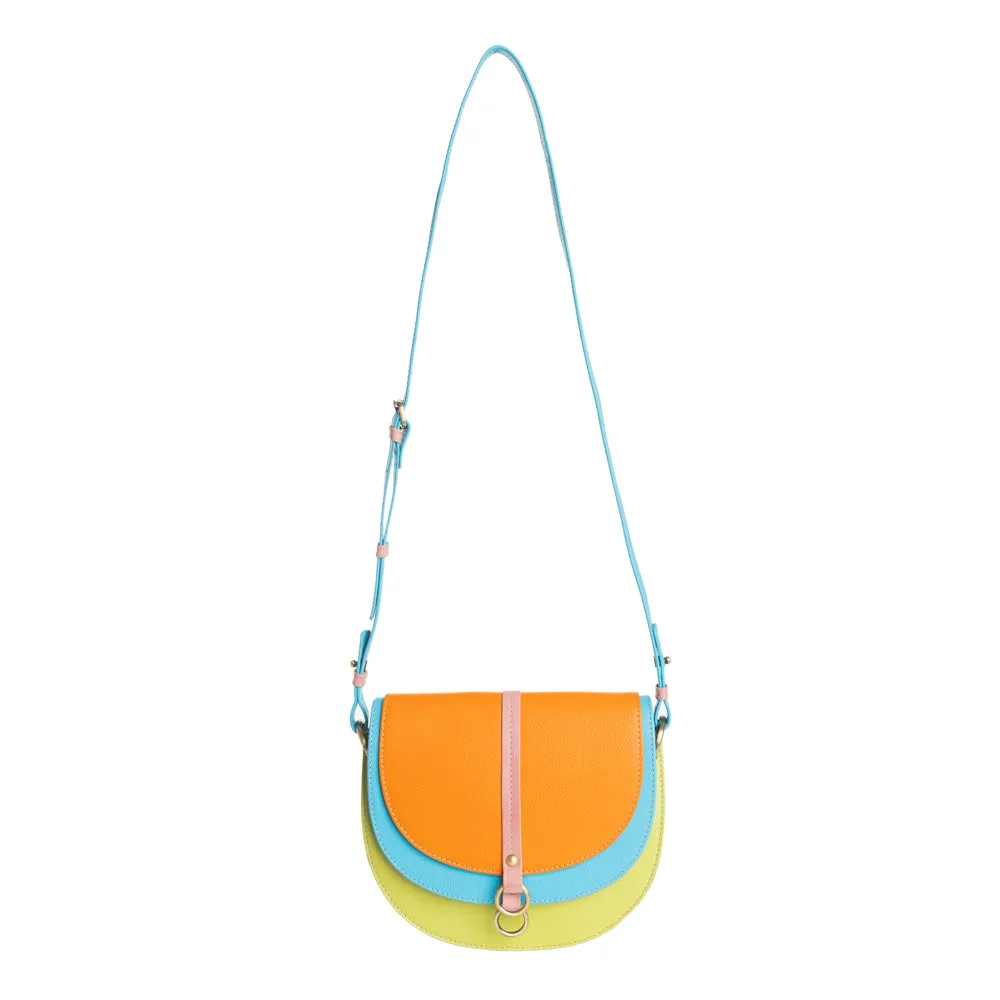 Color Point Half Moon Shoulder Bag