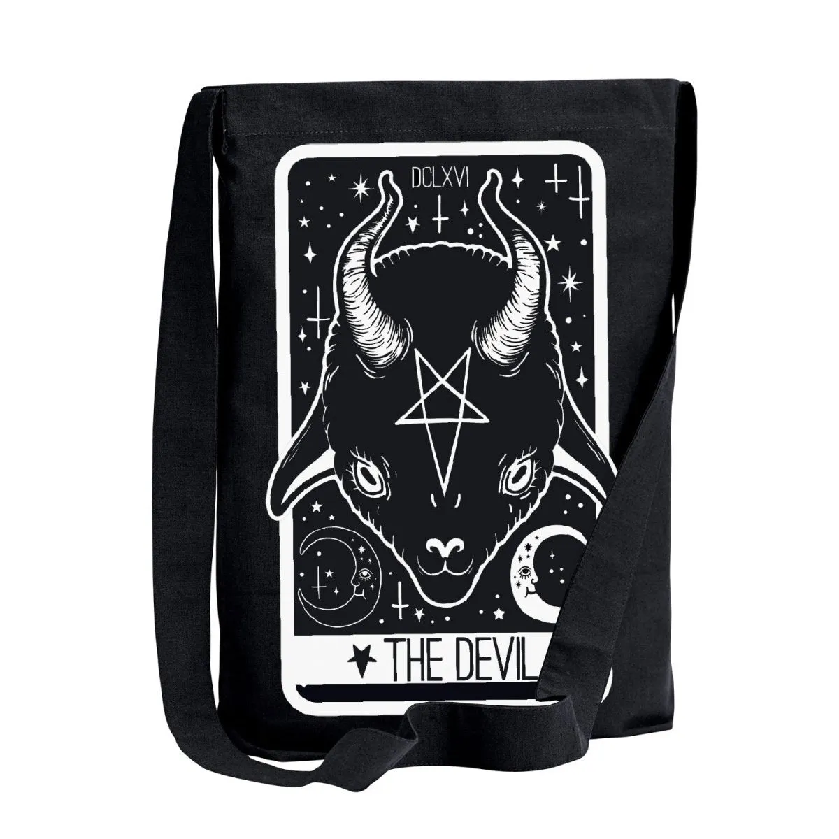 Cute Devil Tarot Card Sling Tote Bag