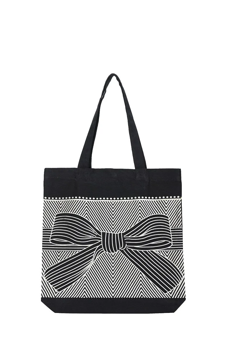 Eco-Friendly Tote Bag for Women with Zip for College & Office - Ribbon