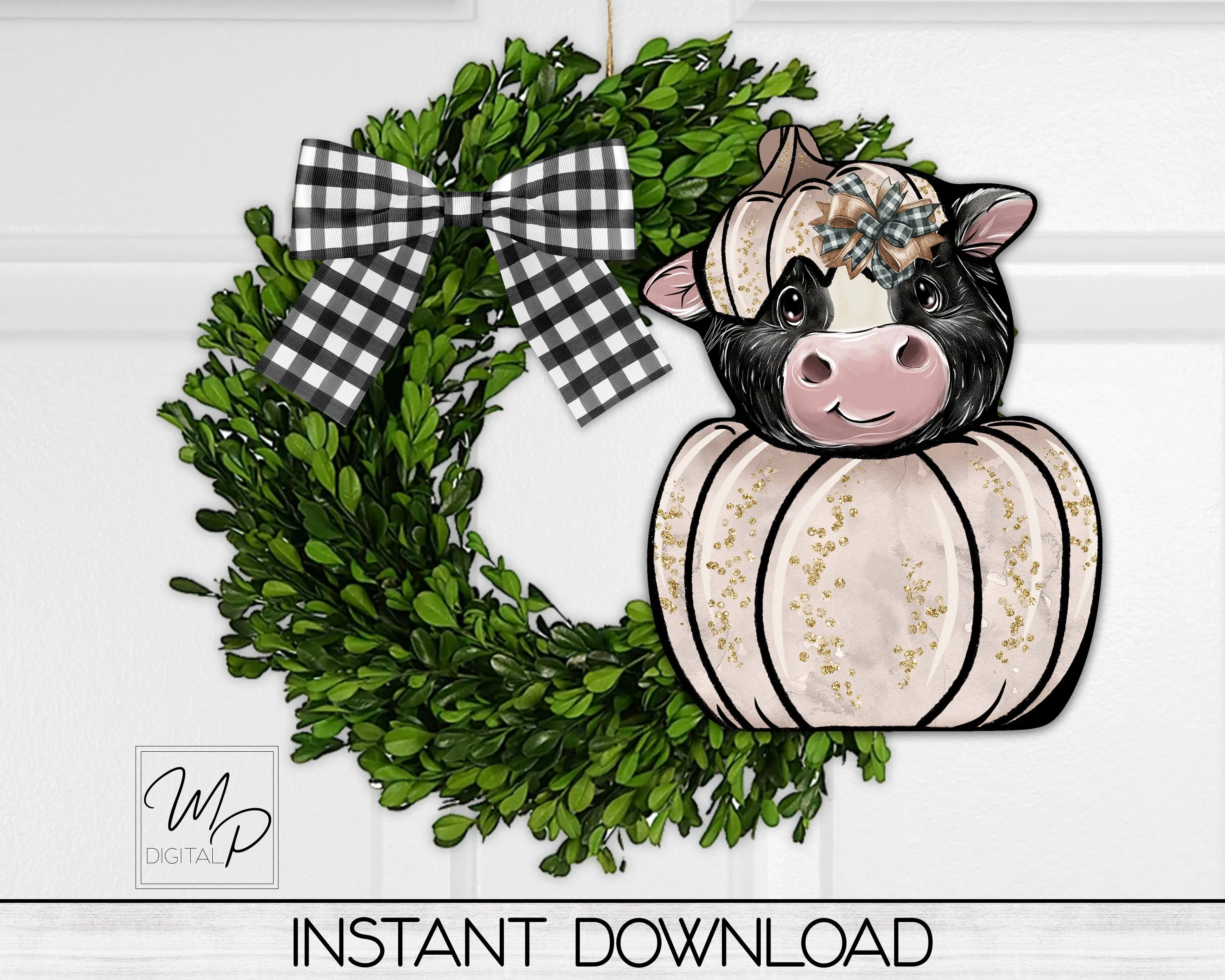 Fall Pumpkin Cow PNG Sublimation Design, Instant Digital Download, Personal and Commercial Use