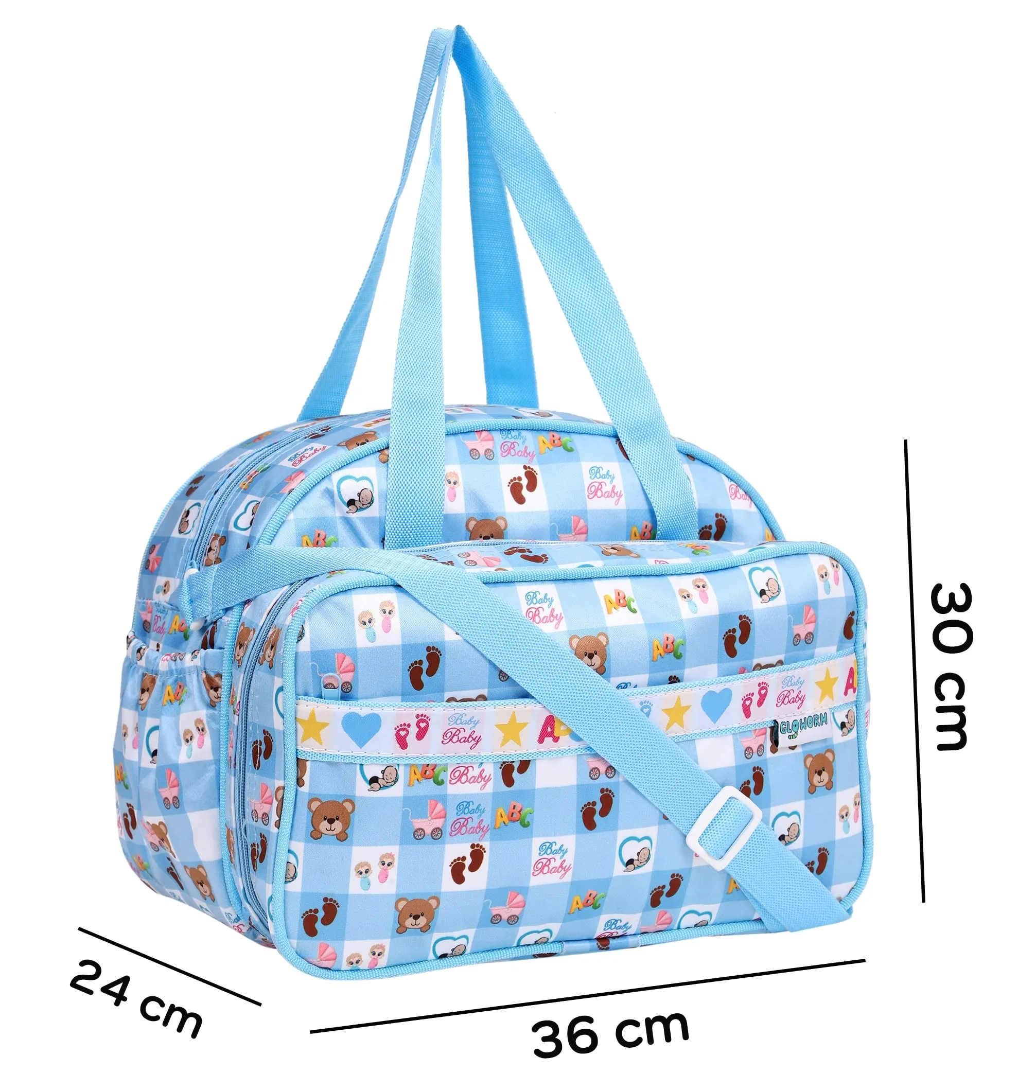 Gloworm Maternity Diaper Bag Nursery Print (Sky Blue)