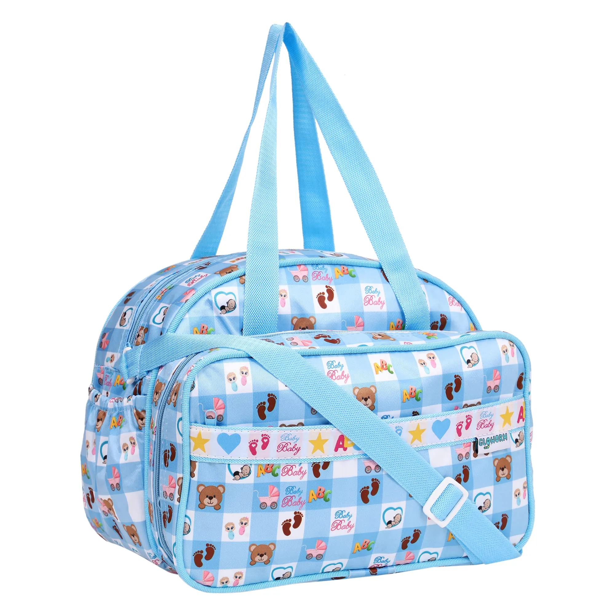 Gloworm Maternity Diaper Bag Nursery Print (Sky Blue)