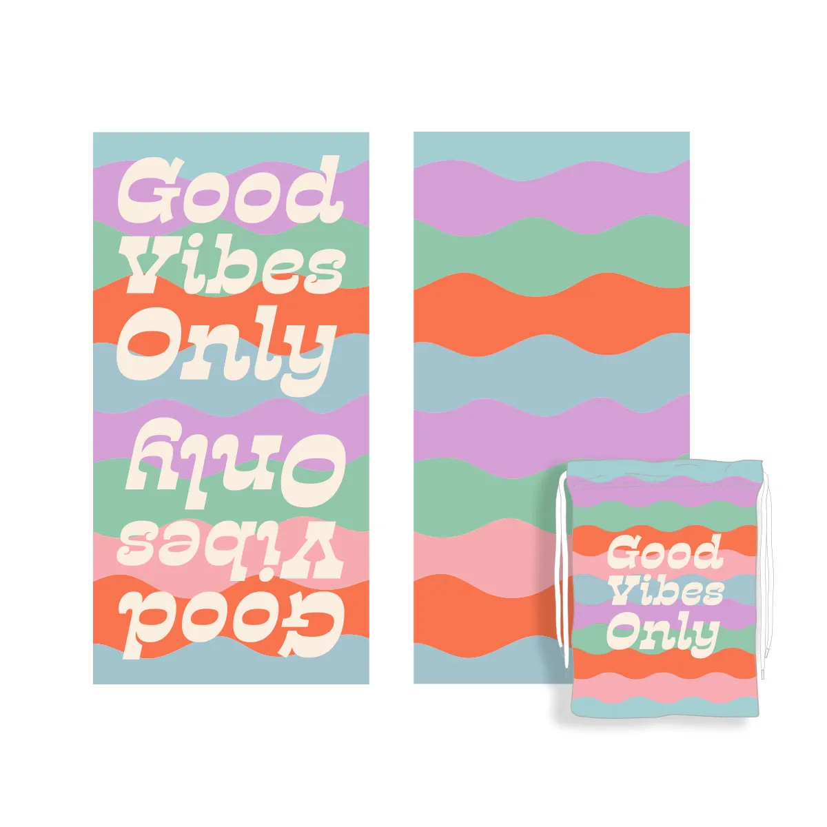 Good Vibes Repeat Wholesale Quick Dry Beach Towel