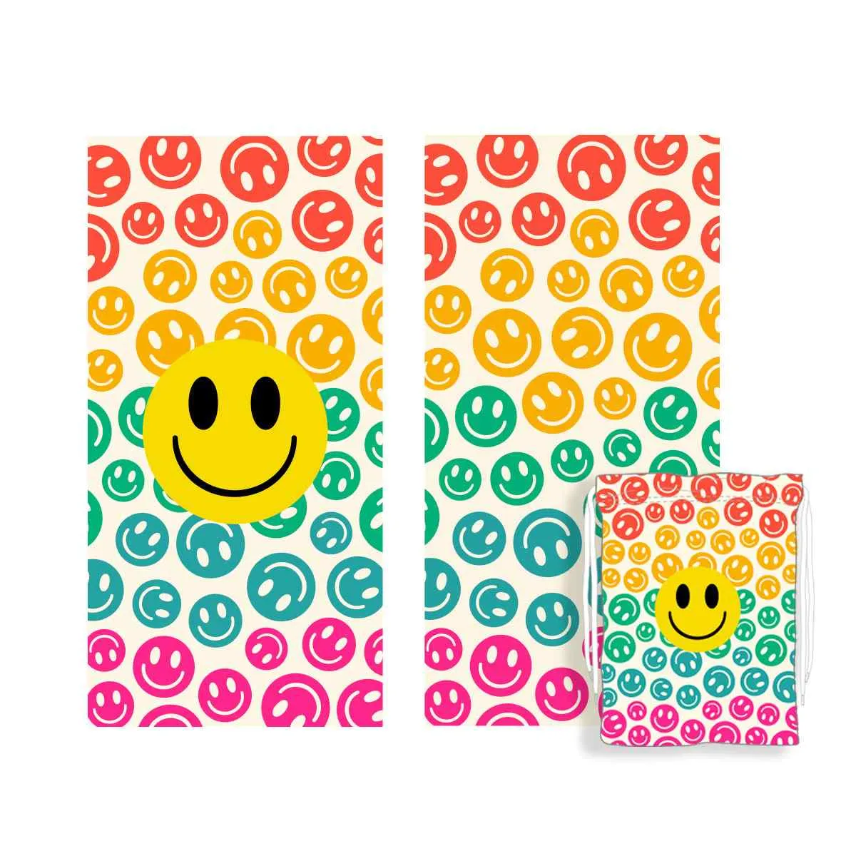 Happy Face Repeat Wholesale Quick Dry Towel