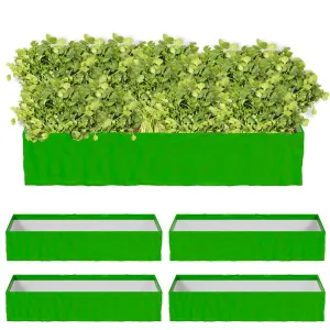 HDPE Terrace Gardening Rectangular Vegetable Grow Bag 250gsm - 24x12x12 Inches (Green) - Pack of 5