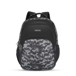 Lavie Sport Camo 39L Printed School Unisex Backpack with Rain cover for Boys & Girls Black