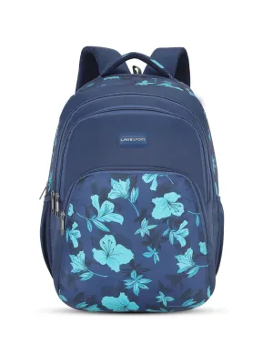 Lavie Sport Cherry Blossom 39L Printed School Backpack with Rain cover for Girls Navy