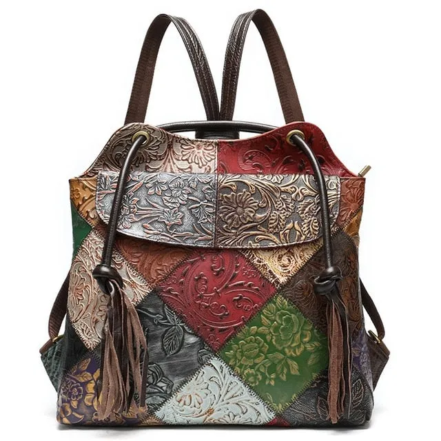 Luxury Bohemian Exotic Texture Applique Mini Daypack