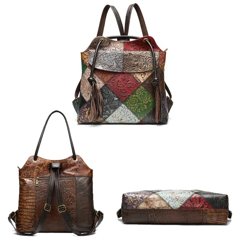 Luxury Bohemian Exotic Texture Applique Mini Daypack