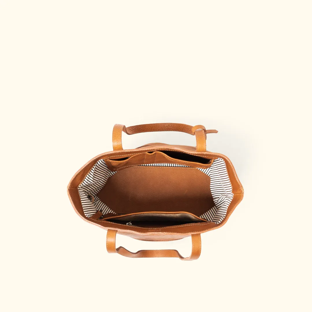 Madison Leather Tote Bag | Saddle Tan