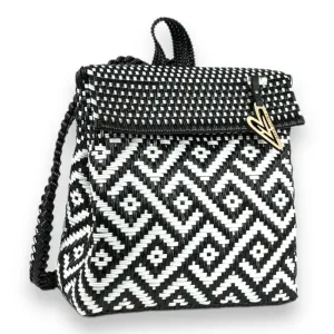 Maria Victoria | Nova BW BK | Upcycled, Handwoven, Backpack