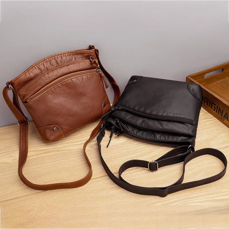 Multi-Compartment Leather Bag