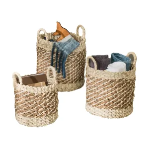 Natural Seagrass Woven Nesting Baskets (Set of 3)