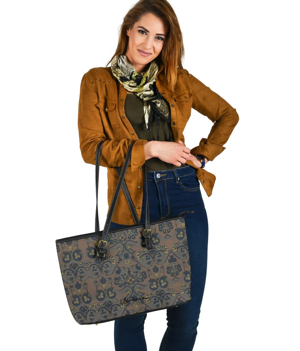 Not Quite Paisley On Light Brown Large Tote Bag