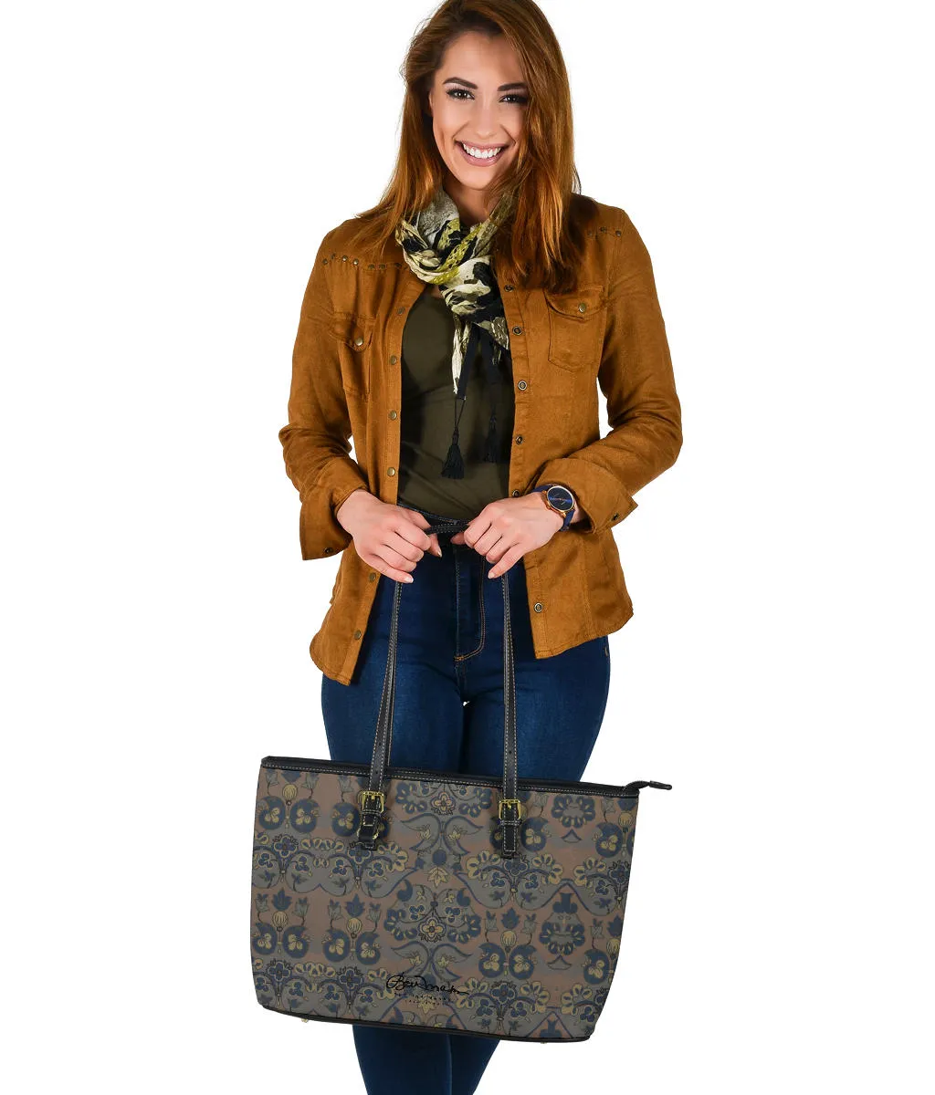 Not Quite Paisley On Light Brown Large Tote Bag