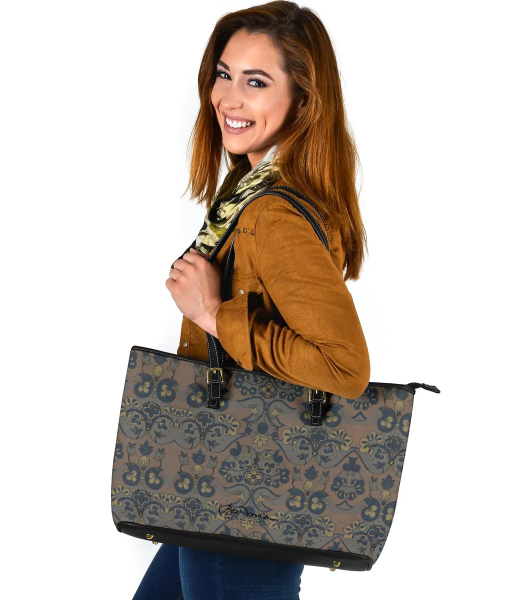 Not Quite Paisley On Light Brown Large Tote Bag