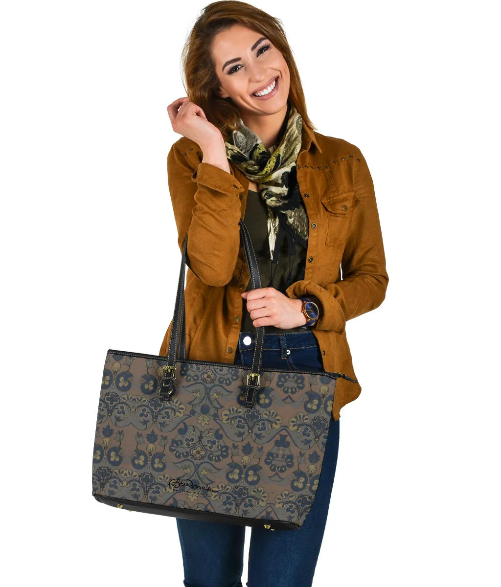 Not Quite Paisley On Light Brown Large Tote Bag