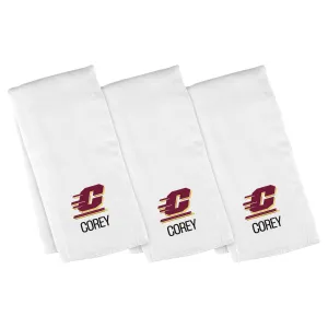 Personalized Central Michigan Chippewas 3-Pack Burp Cloths