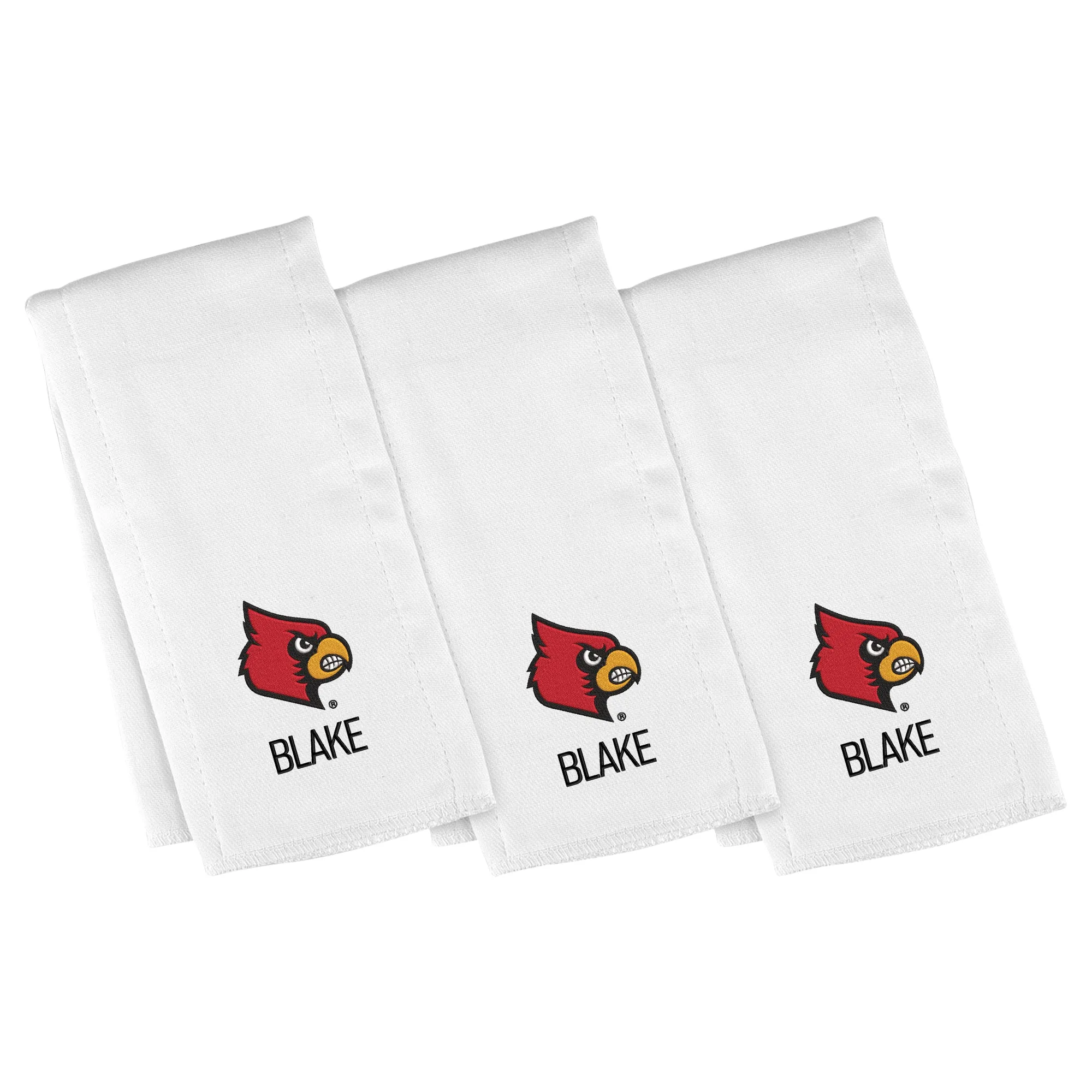 Personalized Louisville Cardinals 3-Pack Burp Cloths