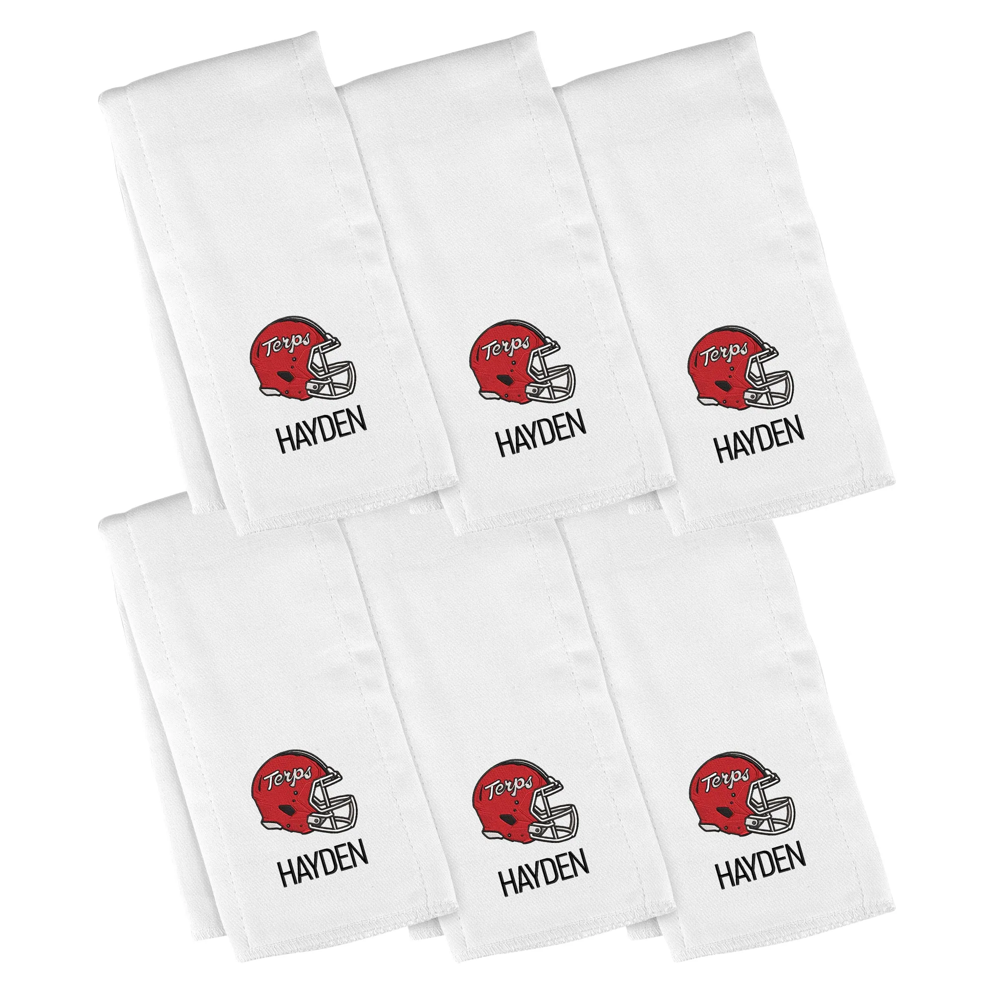 Personalized Maryland Terrapins Helmet 6-Pack Burp Cloths