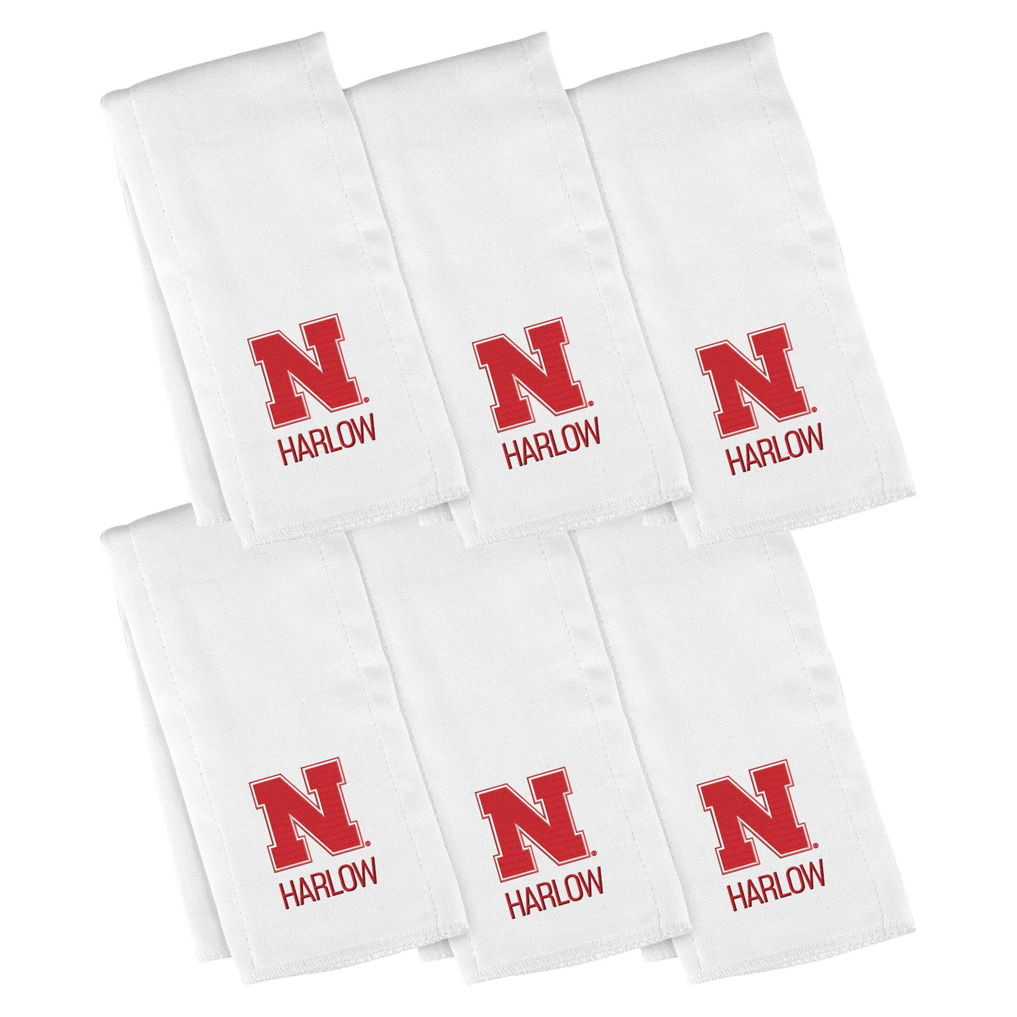 Personalized Nebraska Cornhuskers 6-Pack Burp Cloths