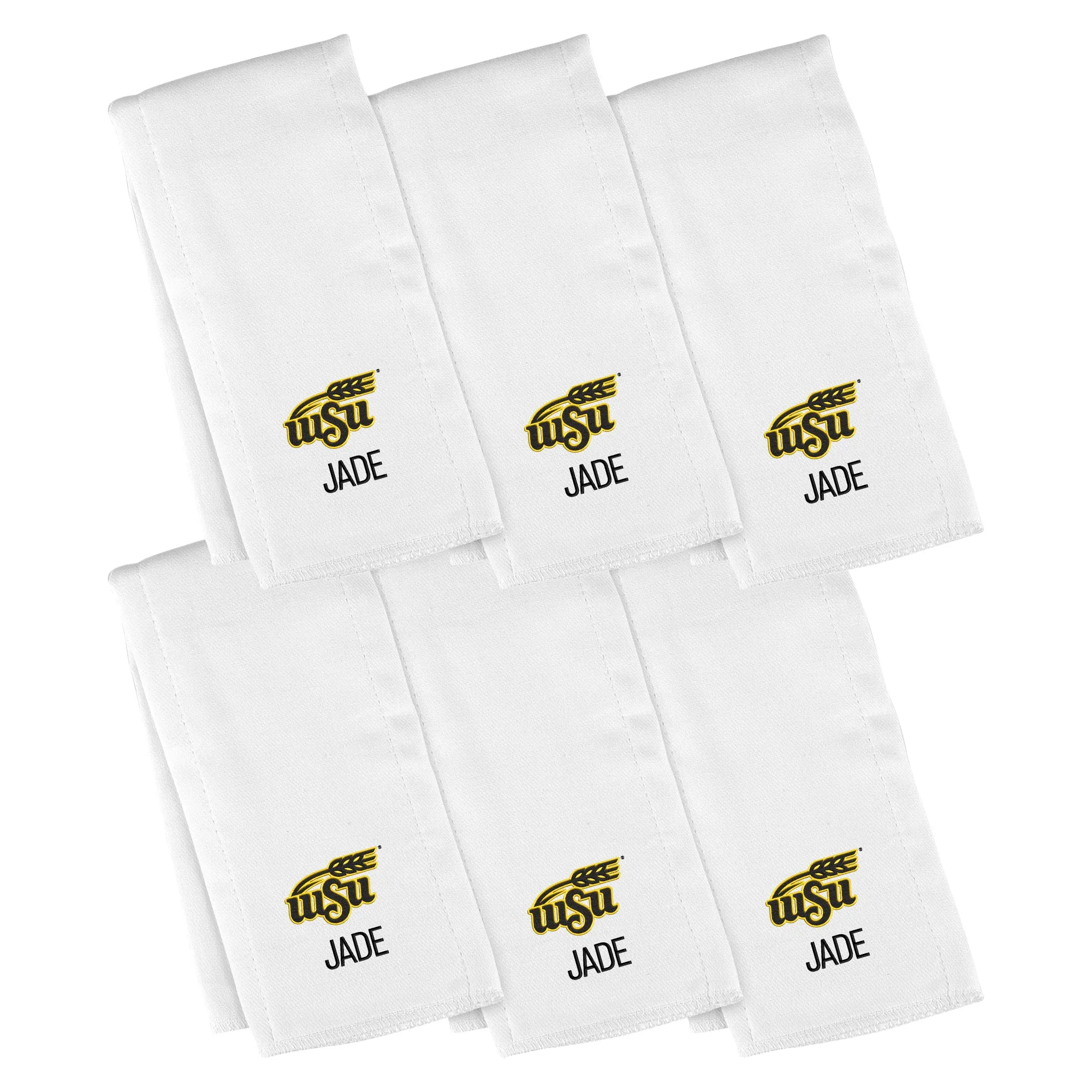 Personalized Wichita State Shockers Wheat 6-Pack Burp Cloths