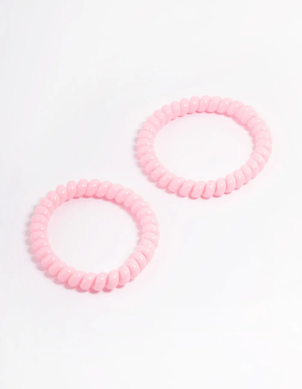 Pink Plastic Narrow Hair Spiral Pack