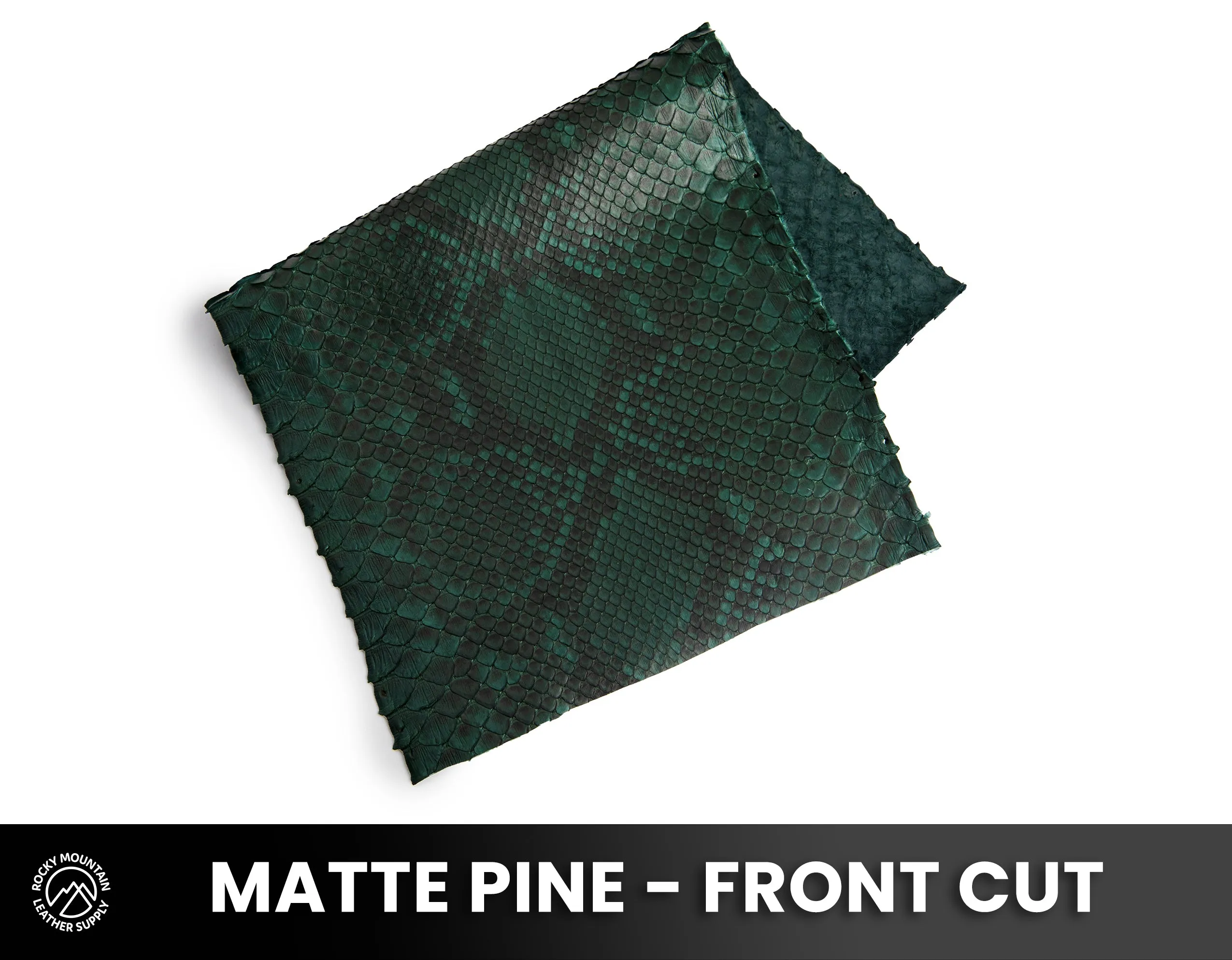 Python Snake - Matte Pine Green - Exotic Leather (PANELS)