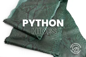 Python Snake - Matte Pine Green - Exotic Leather (PANELS)