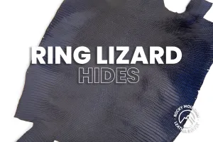 Ring Lizard - Shiny Navy - Front Cut - Exotic Leather (HIDES)