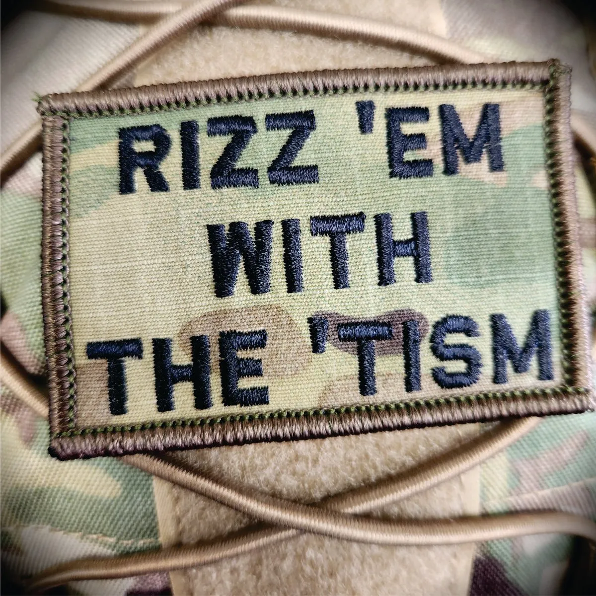 Rizz 'Em With The 'Tism Playful Unique Gen Z Style Embroidered Patch - 2x3 inches