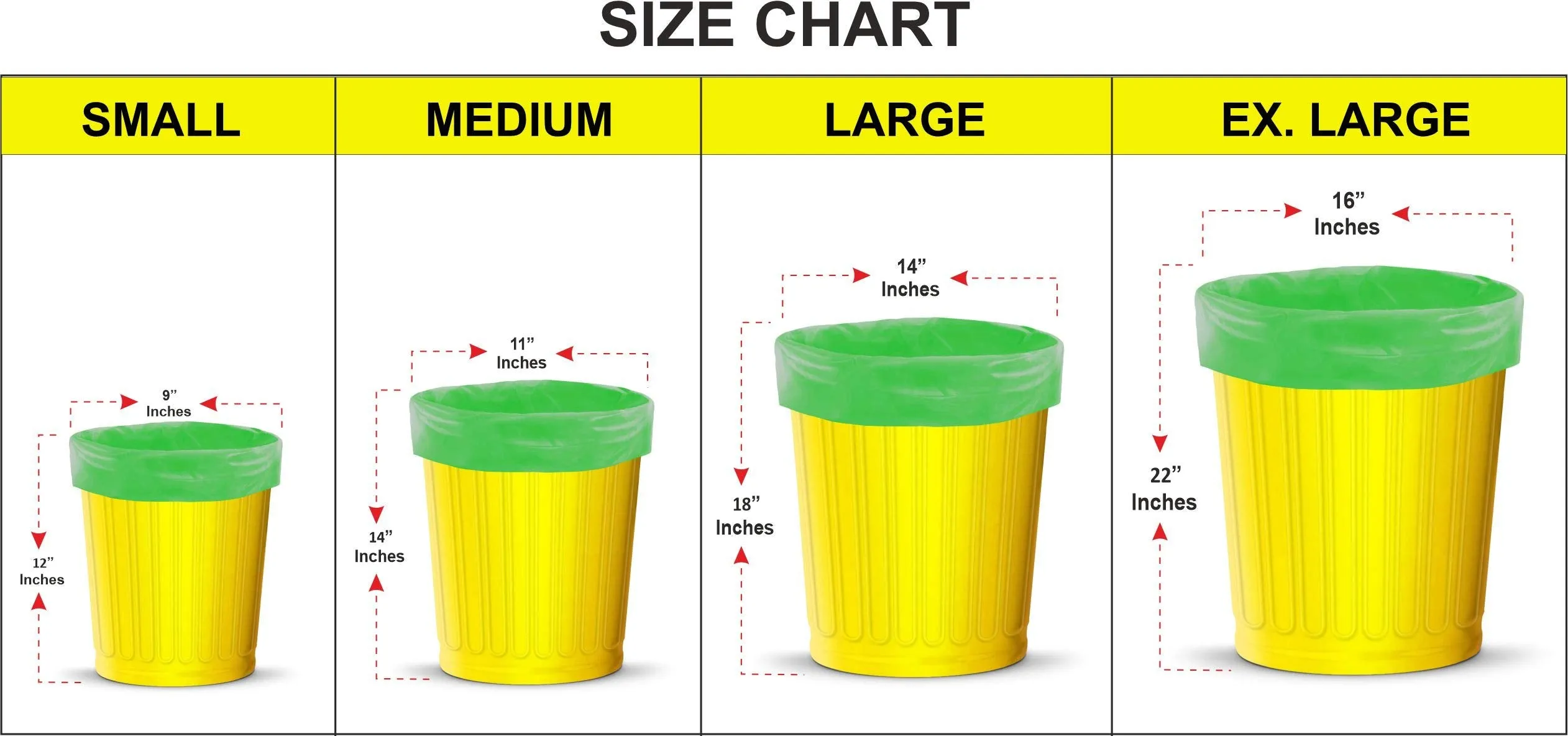 Shalimar Premium Garbage Bags Size 24 X 32 Inches (Large) 60 Bags (4 rolls) Dustbin Bag/Trash Bag - Green Color