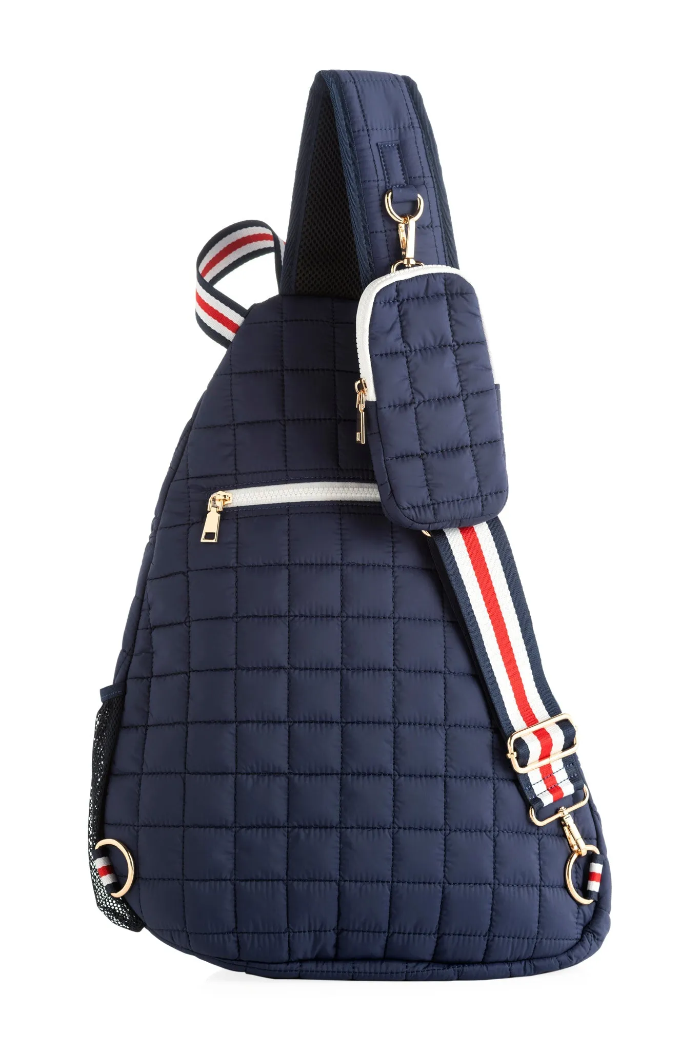 Shiraleah Ezra Quilted Nylon Sling Bag, Navy