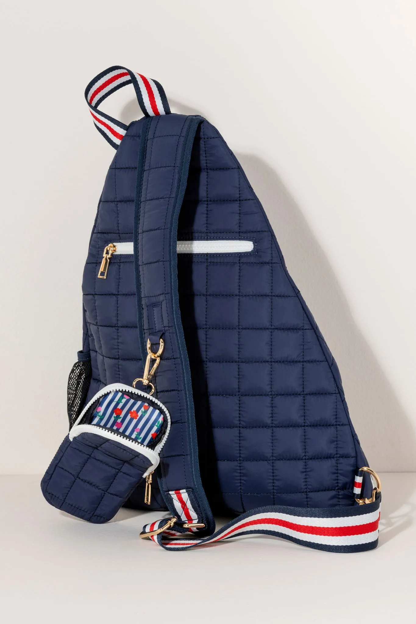 Shiraleah Ezra Quilted Nylon Sling Bag, Navy