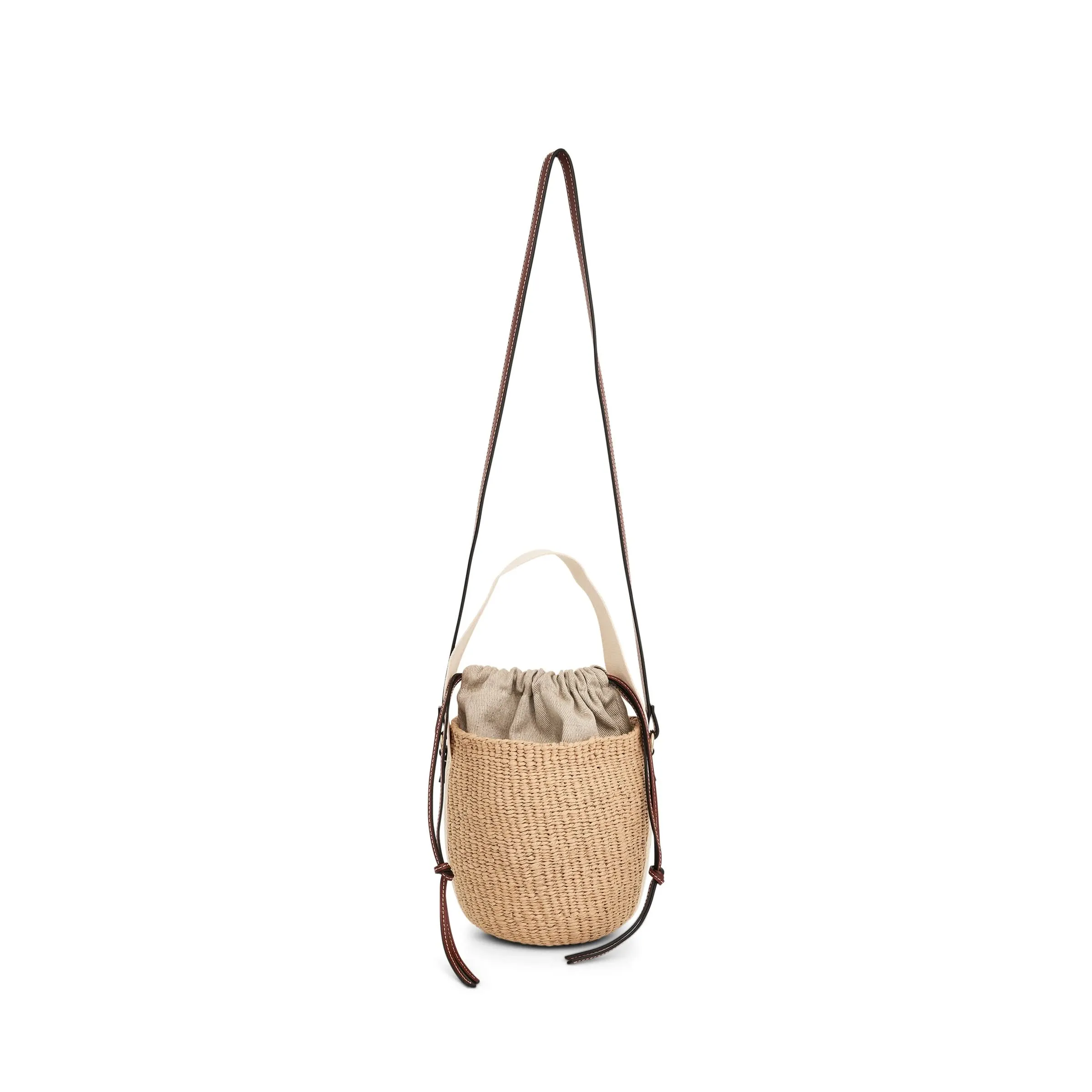 Small Woody Basket Shoulder Bag in White