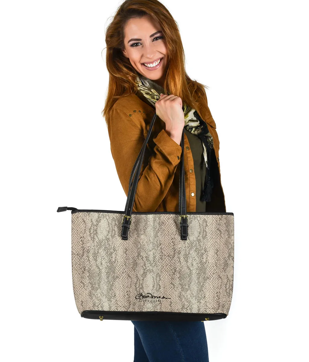 Snake Print Large Vegan Tote Bag