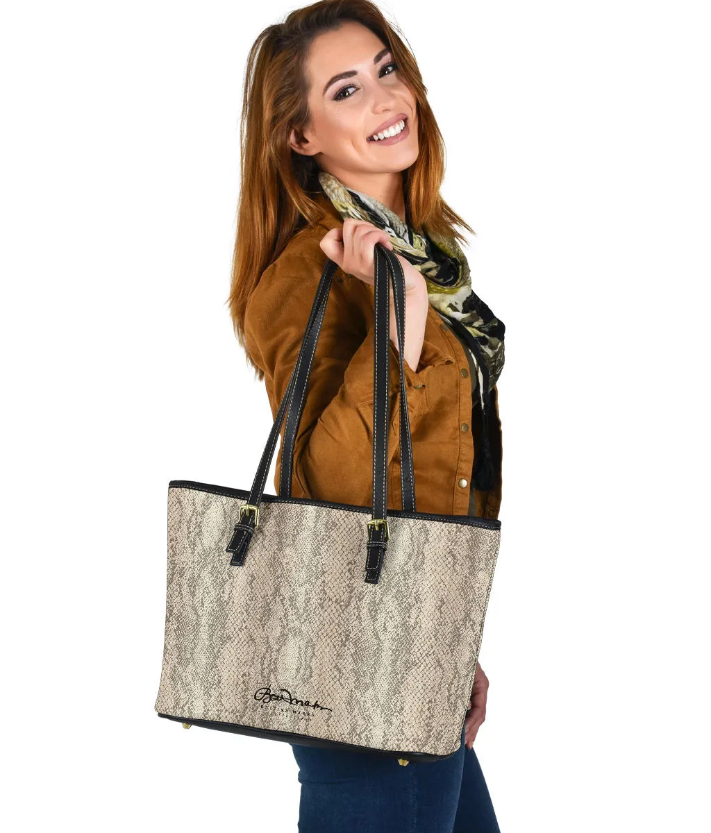 Snake Print Small Tote Bag