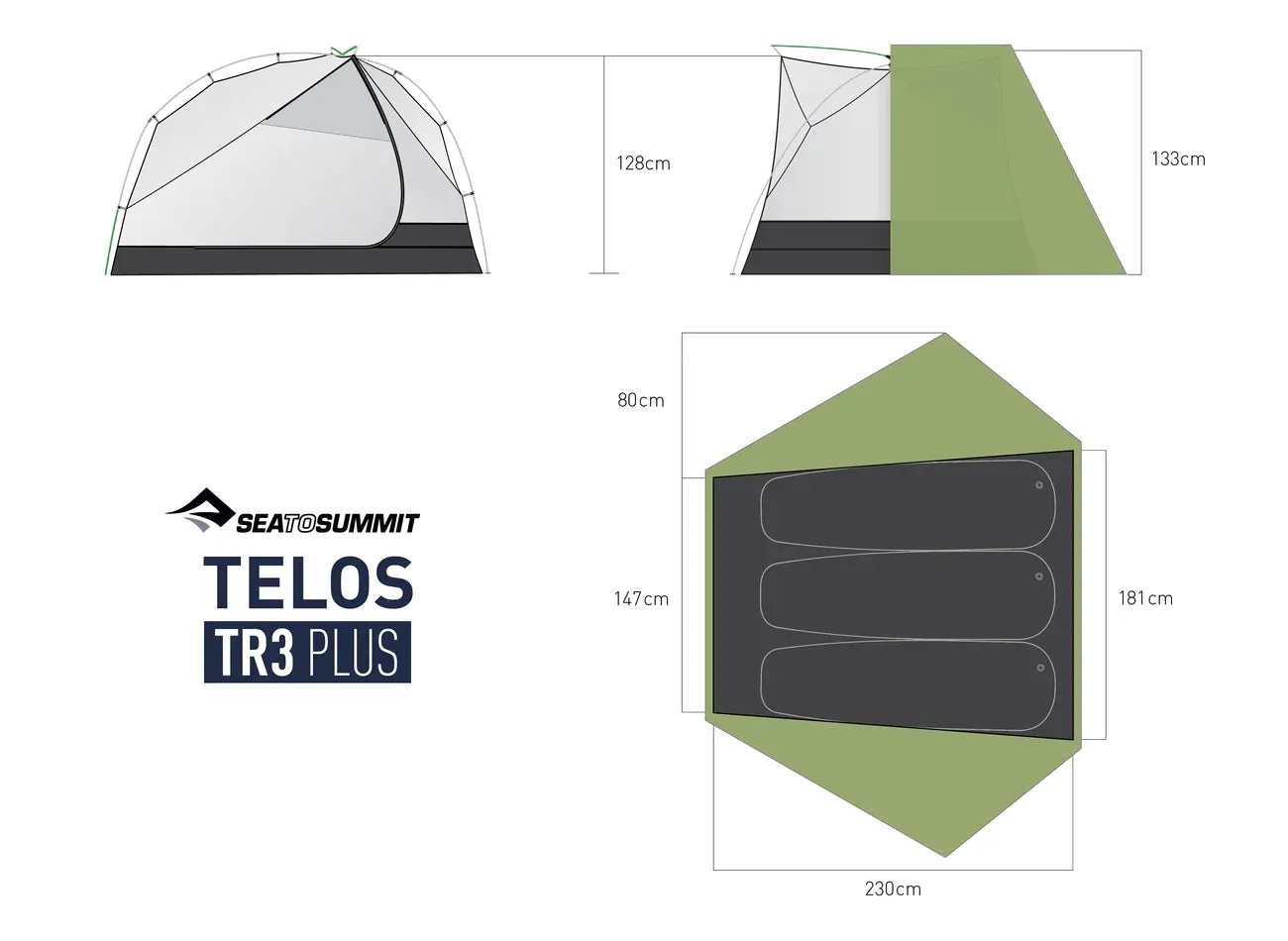 Telos TR3 Plus - Three Person Freestanding Tent (3  Season)