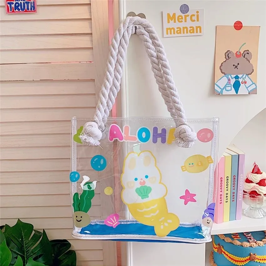 Transparent Kawaii Beach Bag